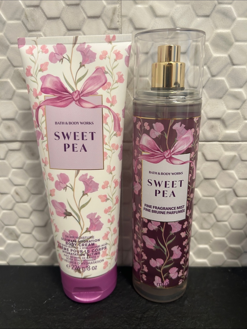 NEW 🆕 Bath & Body Works Sweet Pea Body Cream & Fine Fragrance Mist